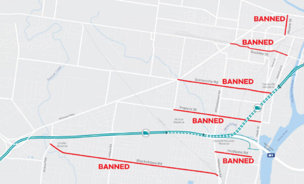 Map of truck routes banned in western suburbs
